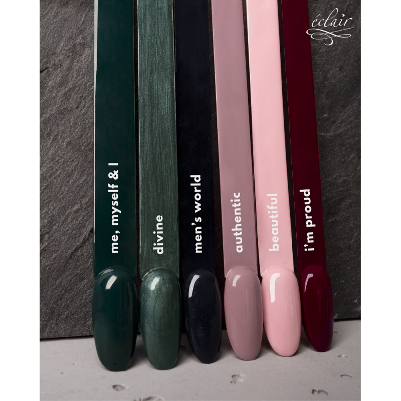 Una cartella colori per la collezione di smalti ibridi Real Me di Eclair.