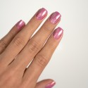 transparentny odcień różowego lakieru hybrydowego z drobinkami Hema Free PINK OCEAN Simply Mani by Eclair - zdjęcie 5