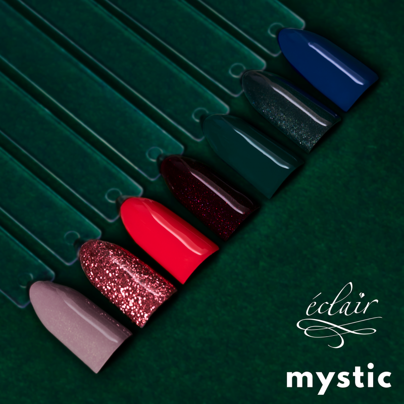 Odcień nude ze złotymi drobinkami niczym gwiezdny pył w lakierze hybrydowym STAR DUST Eclair 7ml. - zdjęcie 3