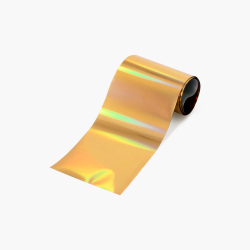 Folia transferowa GOLD HOLO z holograficznym, złotym blaskiem dodaje paznokciom luksusu i stylu.