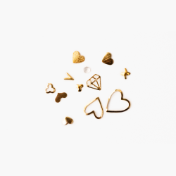 GOLD METAL HEARTS - ozdoby...