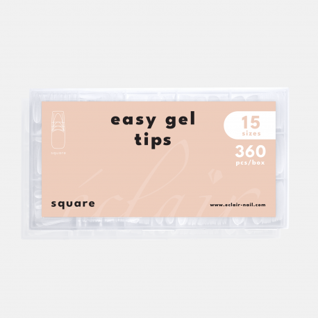 kwadratowy kształt tipsów żelowych do przedłużania paznokci Easy Gel Tips SQUARE