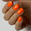 manicure pomarańczową bazą hybrydową Smart Base Techno Orange 7ml Eclair Nail