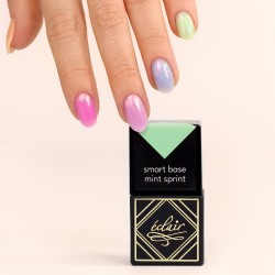 Nail styling with coloured hybrid bases Smart Base Eclair Nail