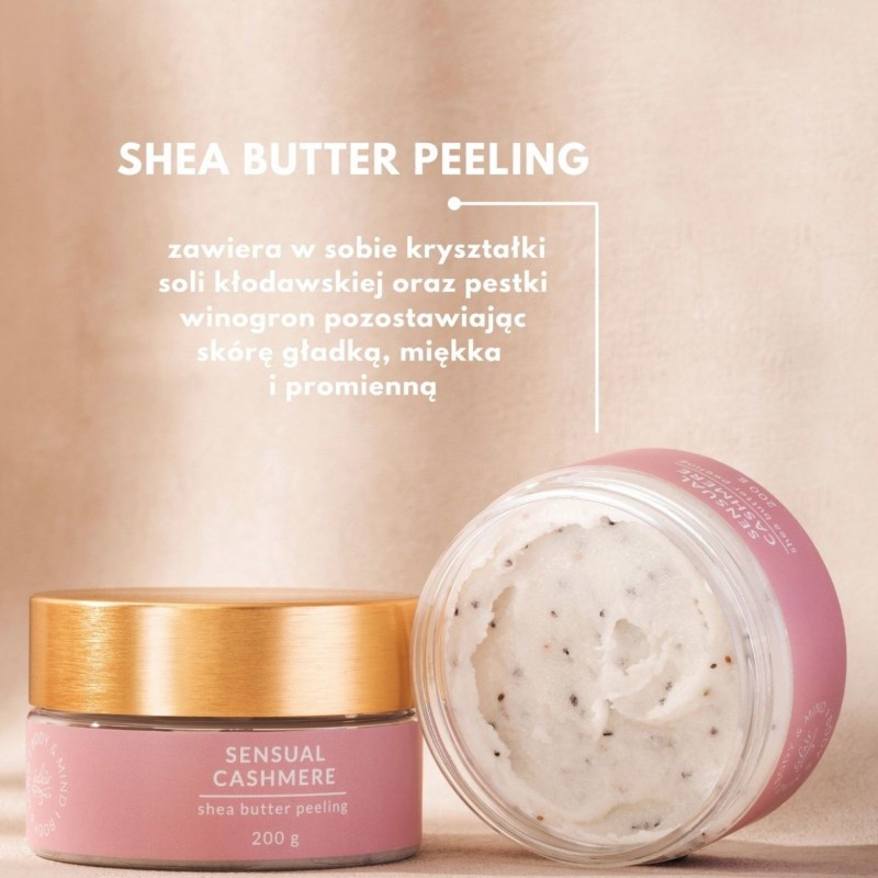 peeling do ciała z solą Sensual Cashmere Shea Butter Peeling 200g Eclair Body&Mind