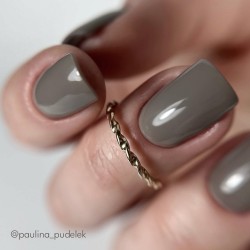 Manicure hybrydowy w neutralnym odcieniu taupe – lakier hybrydowy Mist Eclair Nail -zdjęcie 3