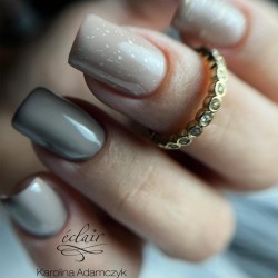 Manicure hybrydowy w neutralnym odcieniu taupe – lakier hybrydowy Mist Eclair Nail -zdjęcie 7