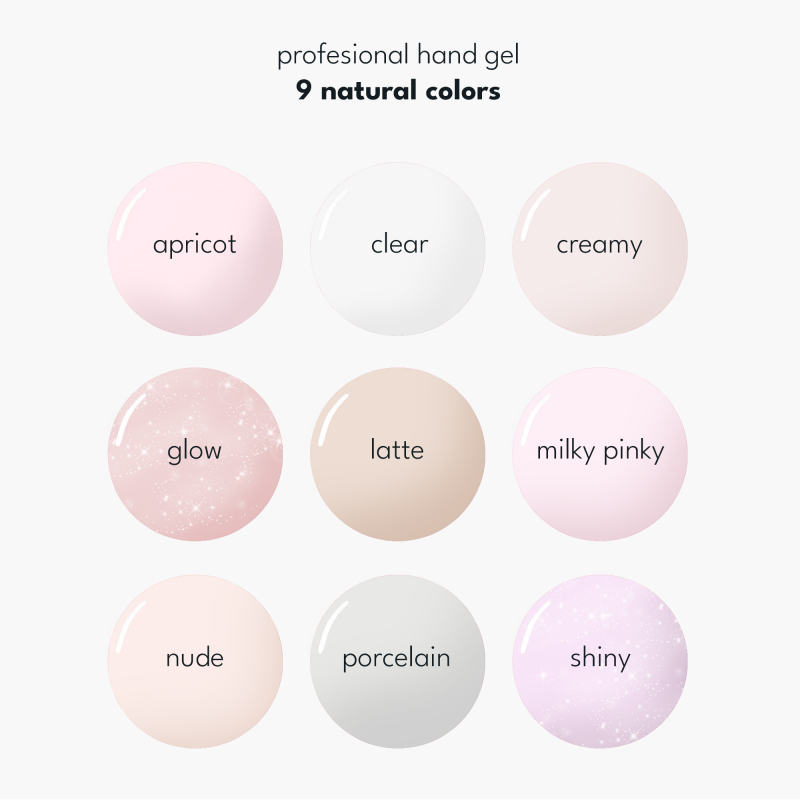różowy żel do paznokci z drobinkami w butelce Click Gel GLOW Eclair - zdjęcie 8
