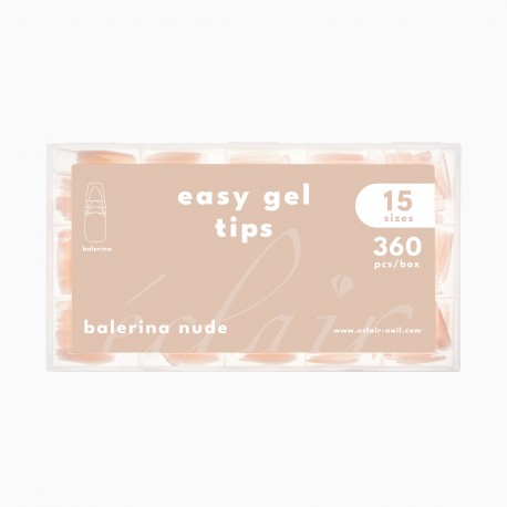 opakowanie bezowych tipsów na paznokcie Easy Gel Tips Balerina Nude Eclair Nail - zdjęcie 1