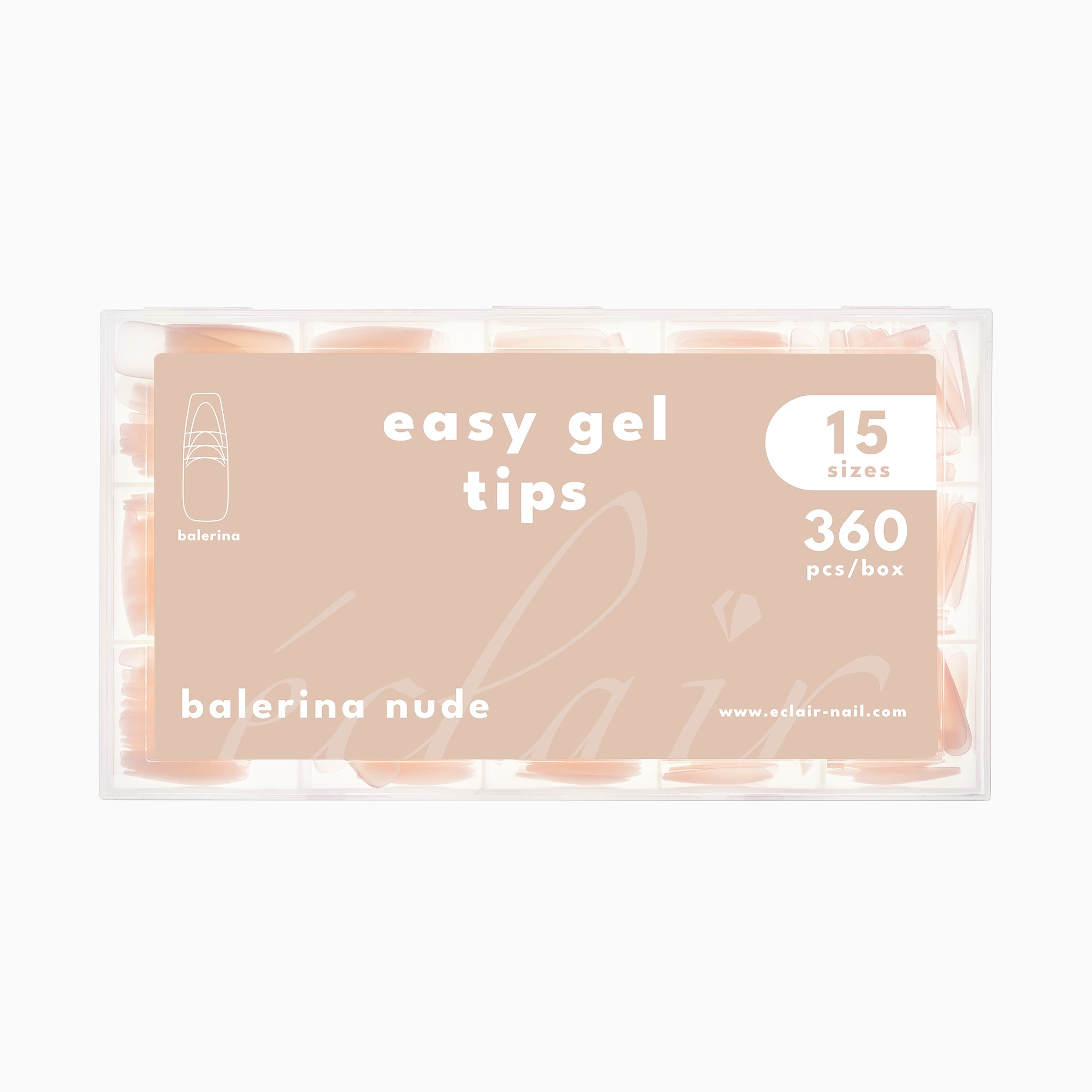 easy gel tips BALERINA NUDE - nudziakowe tipsy żelowe do przedłużania paznokci