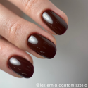 manicure hybrydowy brązowym lakierem hybrydowym Make Me Some Coffee 7ml Eclair Nail