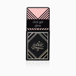 różowy żel do paznokci z drobinkami w butelce Click Gel GLOW 14ml Eclair Nail