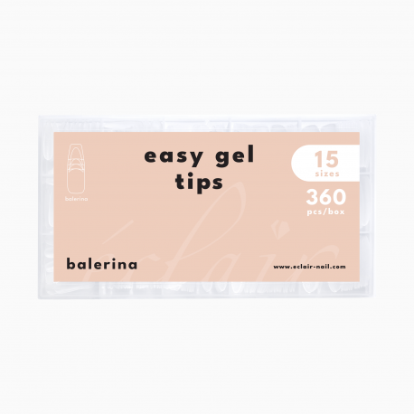 żelowe tipsy do przedłużania paznokci w szybki i łatwy sposób w kształcie Baleriny Easy Gel TIps Eclair - zdjęcie 1