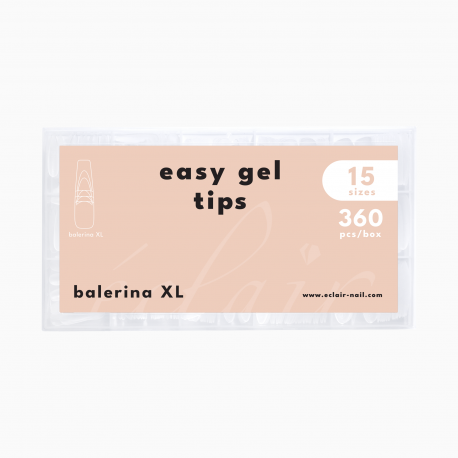 tipsy do przedłużania paznokci w kształcie coffin Easy GEl Tips Balerina XL Eclair - zdjęcie 1