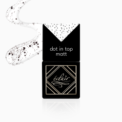 matowy top hybrydowy z czarnymi drobinkami Dot In Top 7ml Eclair Nail