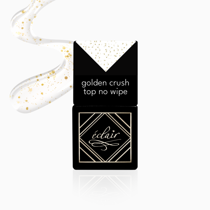 top hybrydowy ze złotymi drobinkami Golden Crush 7ml Eclair Nail top hybrydowy ze złotymi drobinkami Golden Crush 7ml Eclair Nail - zdjęcie 1