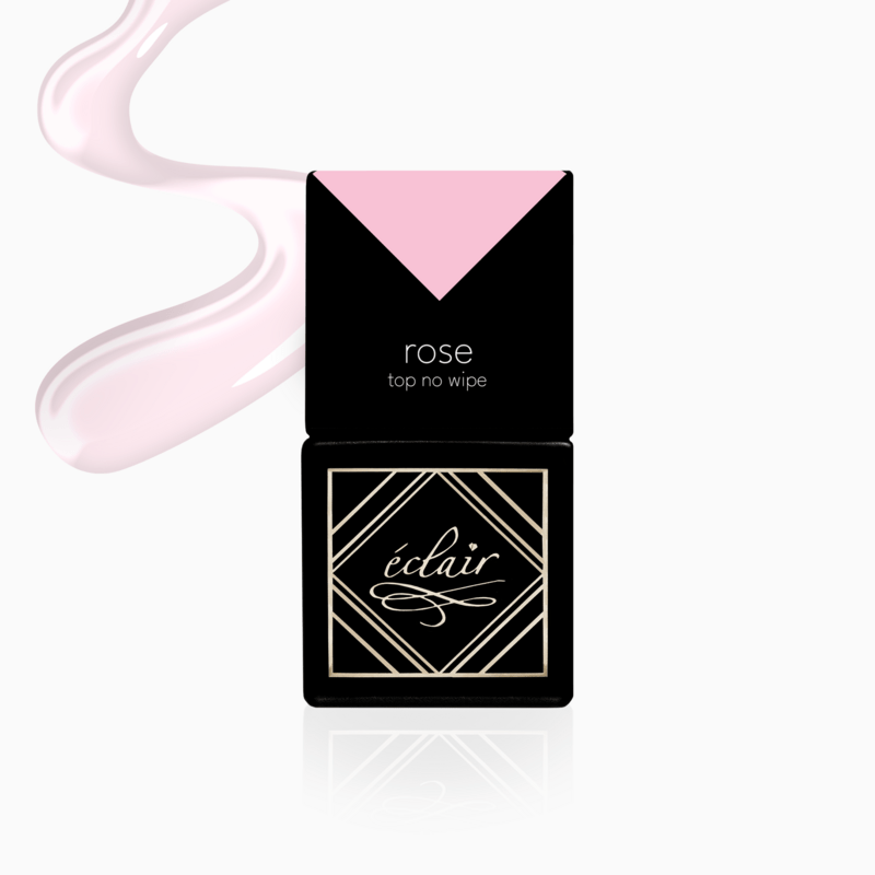 różowy top hybrydowy Rose Top No Wipe 7ml Eclair Nail - zdjęcie 1
