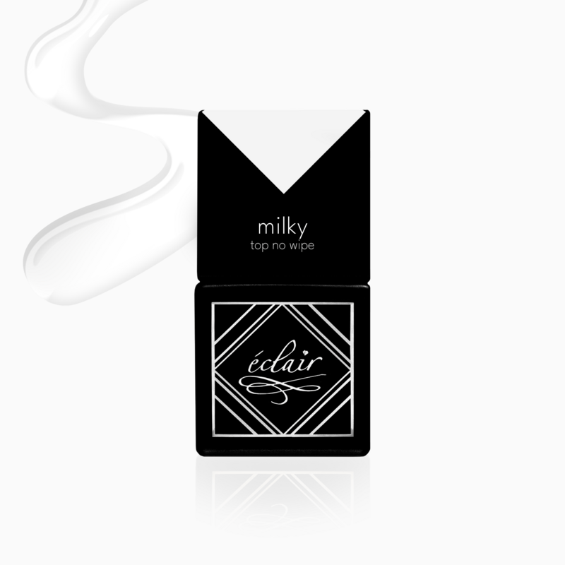 mleczny top hybrydowy Top No Wipe Milky 7ml Eclair Nail - zdjęcie 1
