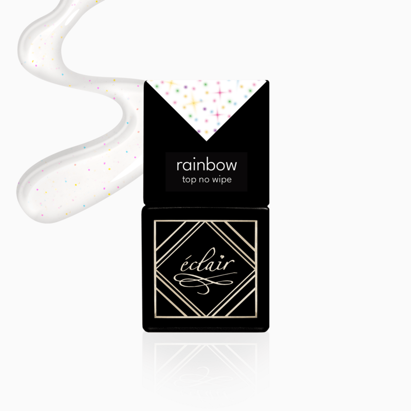 top hybrydowy z drobinkami Top No Wipe Rainbow 7ml Eclair - zdjęcie 1