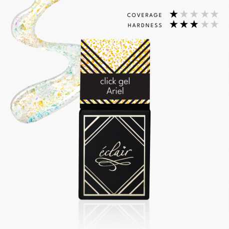 transparentny żel w butelce z drobinkami Click Gel Ariel 14ml Eclair Nail - zdjęcie 1