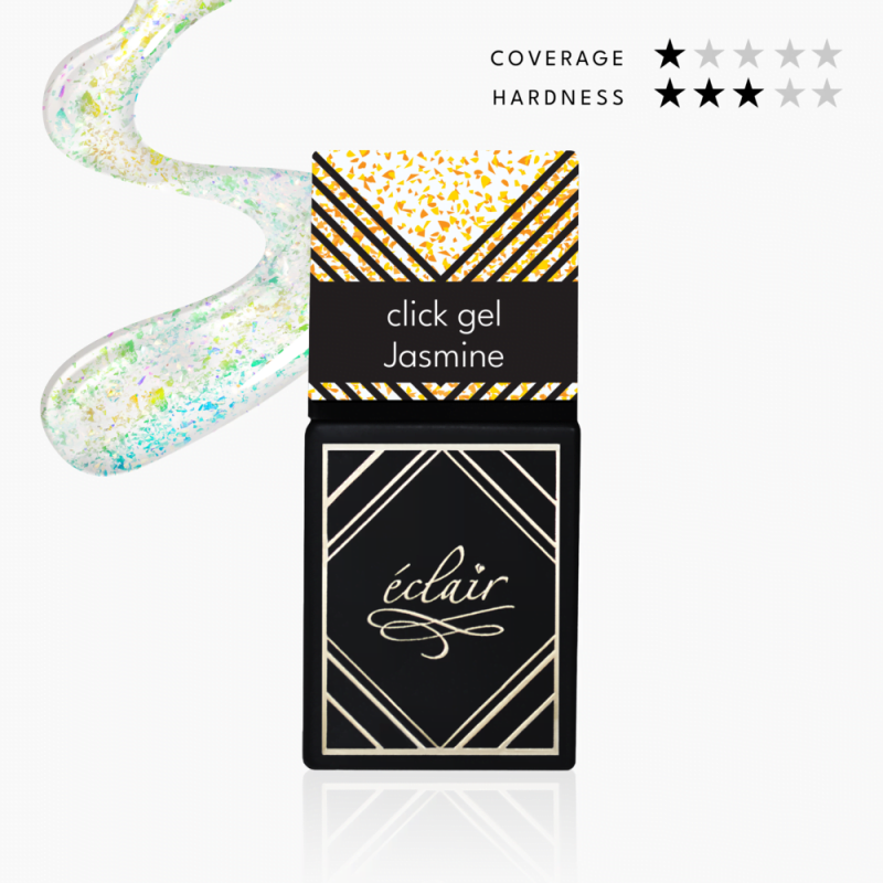transparentny żel w butelce z drobinkami Click Gel Jasmine 14ml Eclair Nail - zdjęcie 1