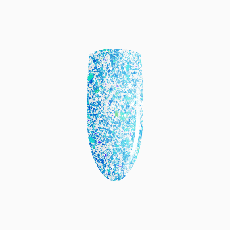 żel w butelce z niebieskim brokatem Click Gel ELFY 14ml Eclair Nail