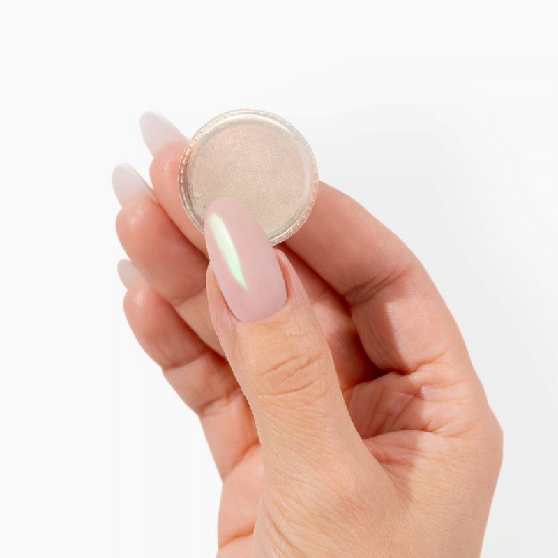 pyłek do paznokci z zieloną poświatą Pearl Green Effect Eclair Nail - zdjęcie 1