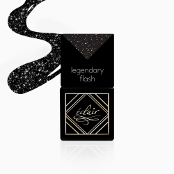 Czarny lakier hybrydowy z efektem flash Legendary Flash 7ml | Sklep Eclair Nail