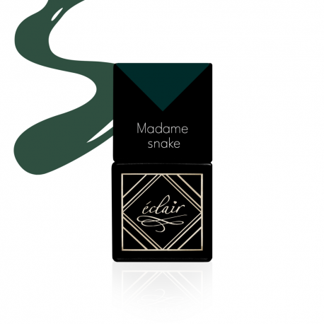 ciemnozielony lakier hybrydowy Madame Snake 7ml Eclair Nail - zdjęcie 1