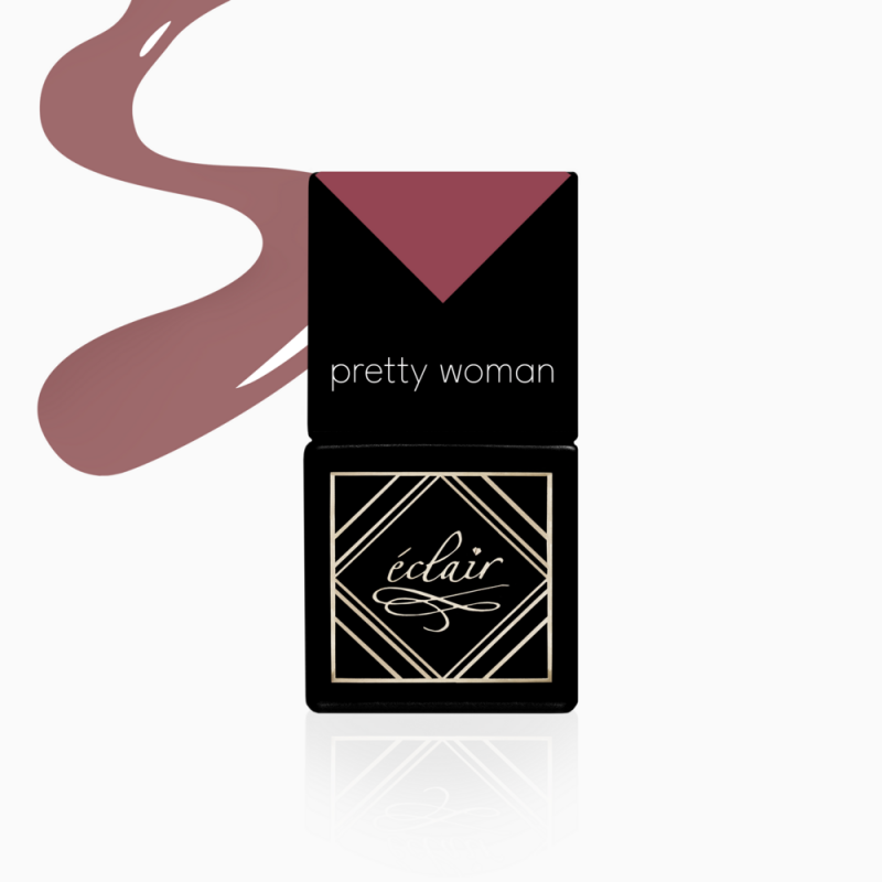 zgaszony różowy lakier hybrydowy Pretty Woman 7ml Eclair Nail - zdjęcie 1