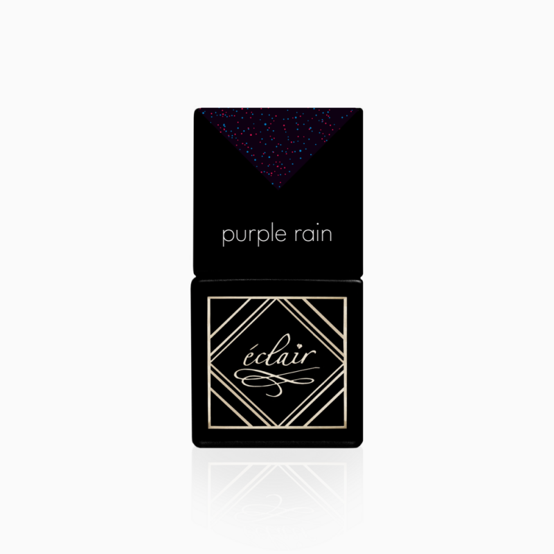 fioletowy lakier hybrydowy z drobinkami Purple Rain 7ml Eclair Nail - zdjęcie 5